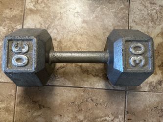 Hex Rubber Dumbbell Single 30lbs
