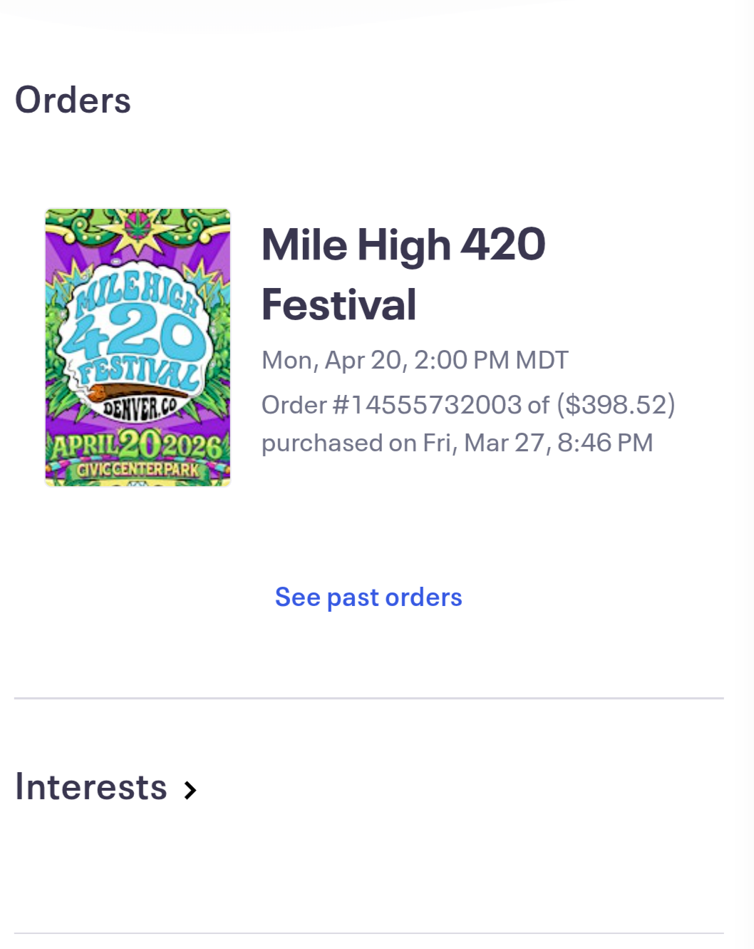 Mile high 420 concert