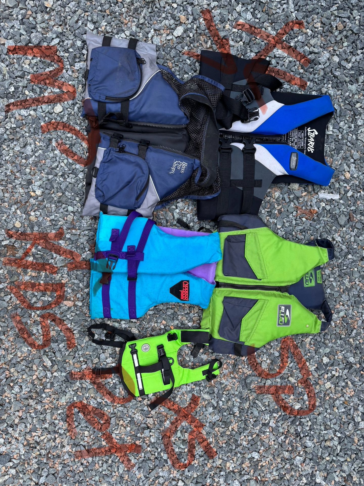 Set Of 5 Life Jackets