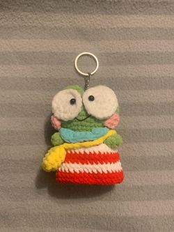 Keroppi crochet keychain