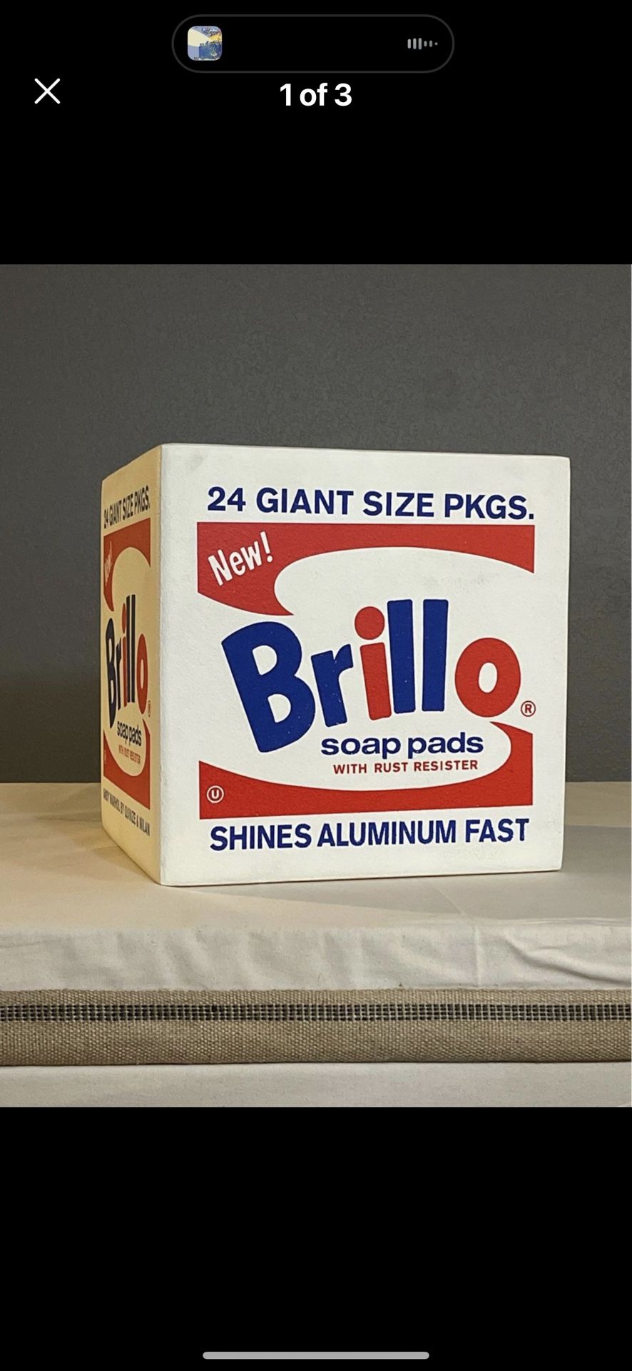 Quinze & Milan Pouf Andy Warhol Brillo Box RARE Limited Ed Ottoman Chair Seat