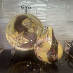 Murano Platter And Bottle 