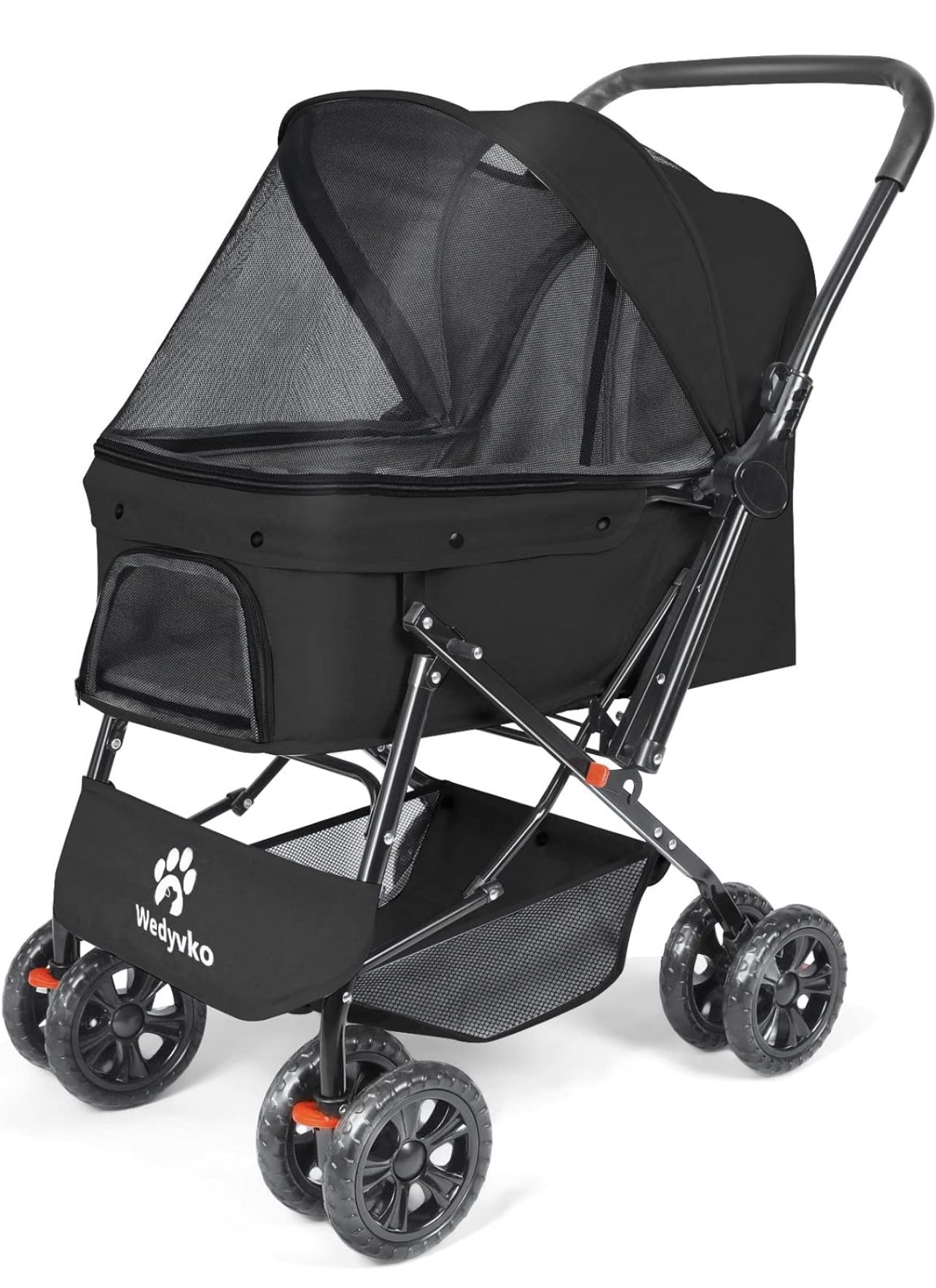 Pet Stroller Medium Dogs and Cats with Reversible Handle, Easy to Walking Dog Stroller 360 Rotating Front Puppy Stroller for Small Dogs with Windows