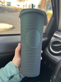 NEW Starbucks Matte Dark Green Studded Tumbler