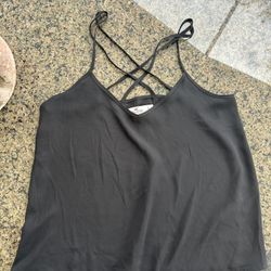 Hollister Black Tank Top With Double Straps In Back