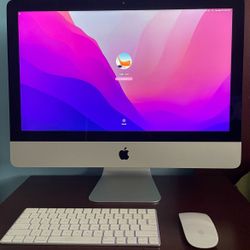 Apple iMac 21.5” Inch Silver Apple IMac Monitor With Wireless Apple Mouse And Apple Keyboard