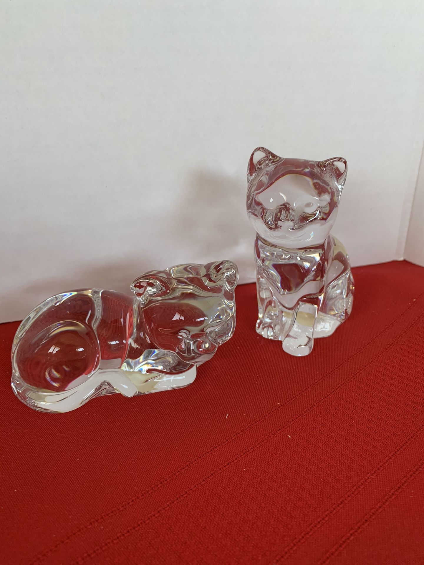 Princess House Pets Crystal Cat Kitty Figurines 24% Lead Crystal