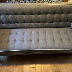 Gray Mid-Century Modern Style Couch or Futon 