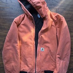 Vintage Carhartt Hooded Active Jacket Faded Orange Small