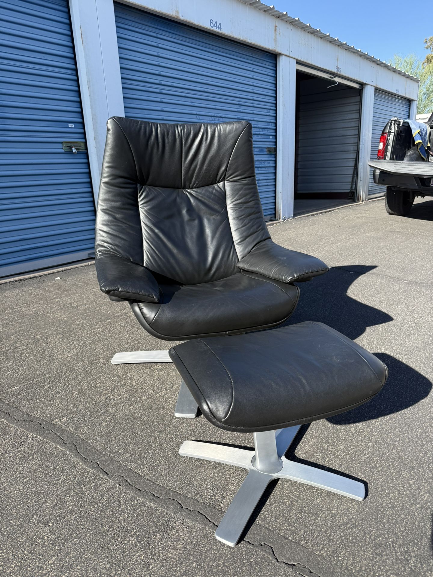 Natuzzi Re-Vive Recliner and Ottoman