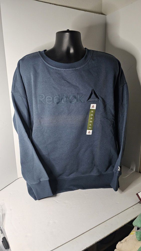Womens XL Reebok Purpose Orion Blue Crewneck Sweatshirt 