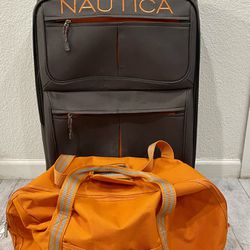 NAUTICA 2 Piece Softside Set 31” Suitcase Large Soft Sided With Duffle Bag