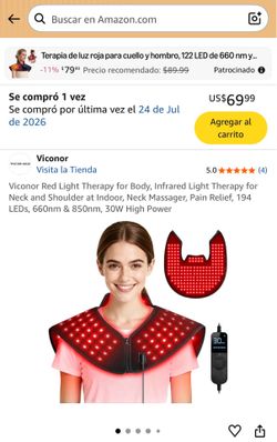 Terapia de luz roja para cuello y hombros