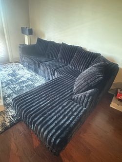 Black Corduroy Sectional