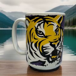 LSU Tigers NCAA 14oz Coffee Mug Cup Logo  New Hard To Find Rare
