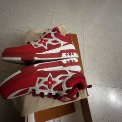 Red And White Louis Vuitton skate #LV 