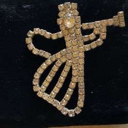 Vintage Silver Tone Rhinestone Brooch