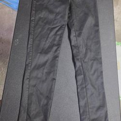 Black Leather Girls Straight Leg Pants size XS