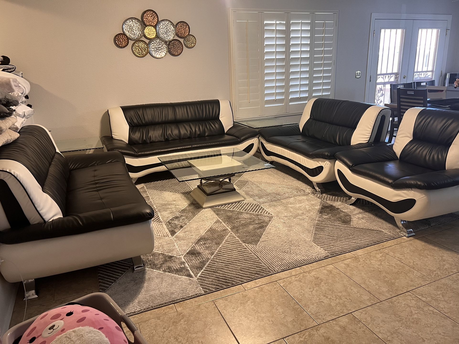 Black and white couches