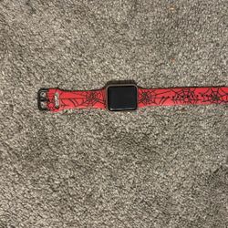 apple watch series 3 with spider-man straps 