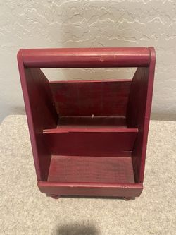 Vintage Handmade Wooden 3 Legged Tote for tools, potted plants, craft supplies, etc.