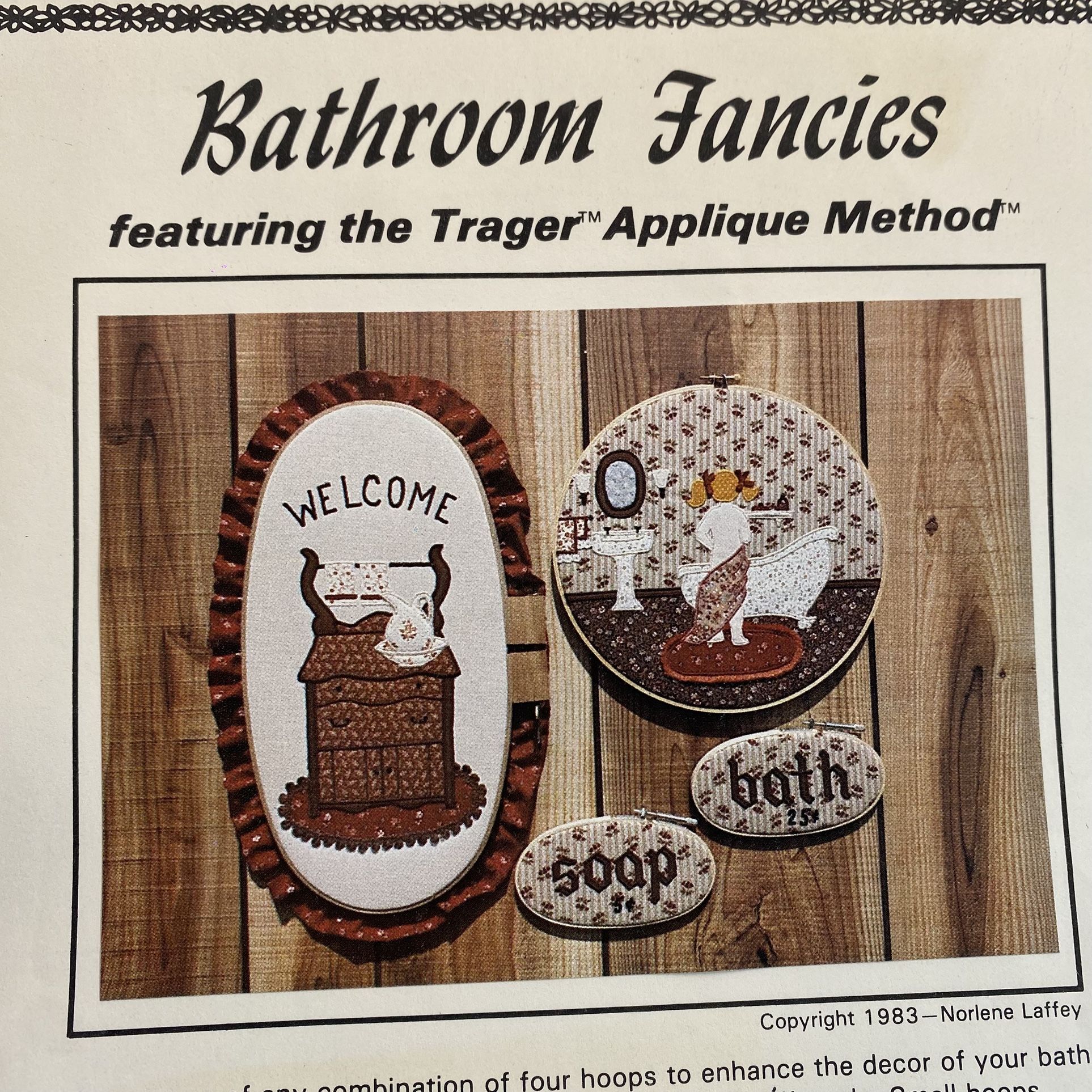 Vtg Bathroom Appliqué Pattern Booklet
