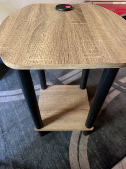 2-Tier Side End Table 3 usb charging ports