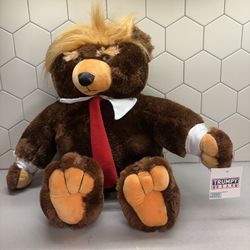 Trumpy Bear Deluxe Donald Trump Teddy Bear Plush with American Flag 22"