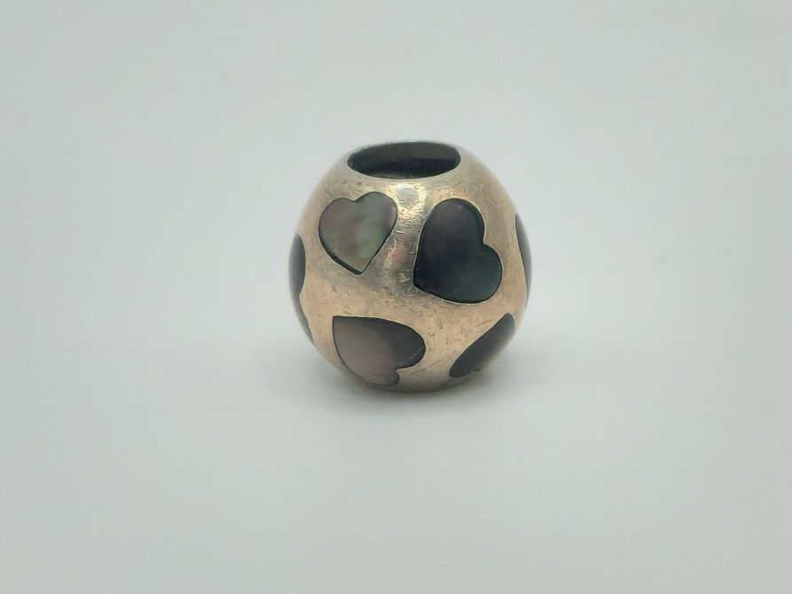 Pandora love me black mother of pearl charm