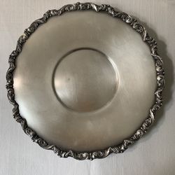 Vintage 10" Round EPCA Old English Silver Plate Poole 5025 / Patina Age see pics