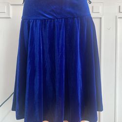 Zeagoo Velvet Blue Skirt Brand New Size M