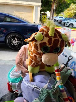 Hugfun Jumbo Stretch Giraffe Plush Rocker