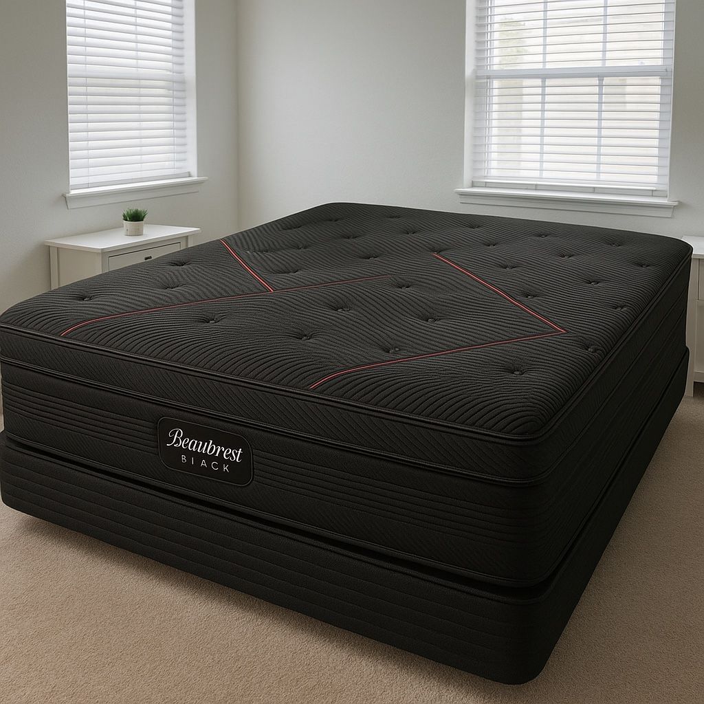 King Size Beautyrest Black C-Class Mattress, 12” extra firm profile for enhanced support and durability, factory-sealed in original plastic.