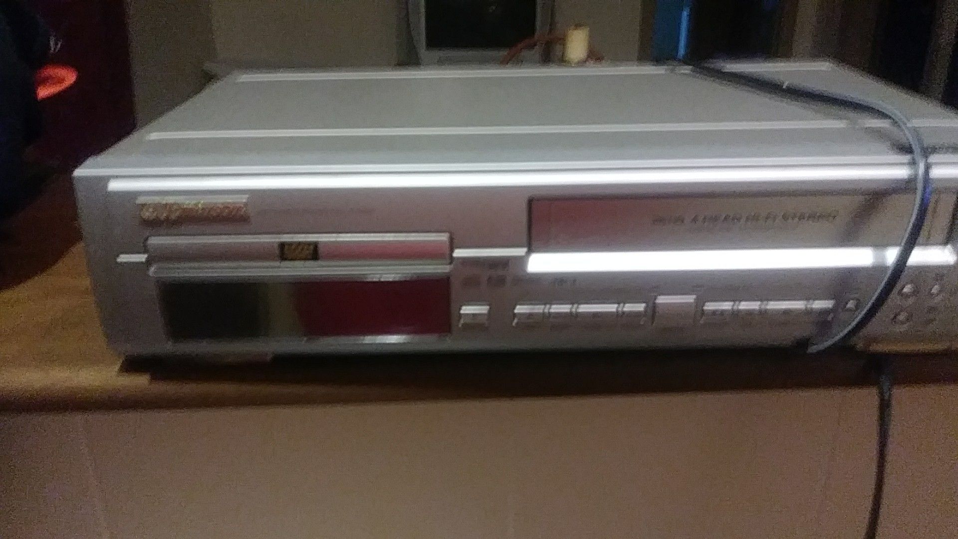 Silver vcr and dvd player