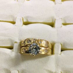 14K ROLLED  GOLD ENGAGEMENT RING 