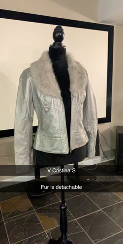 Silver Leather Jacket - V Christina