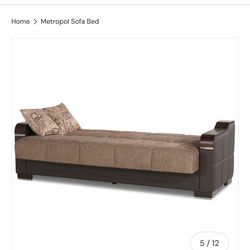 Brown couch and bed
