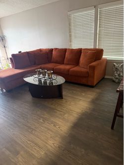 Sectional, coffee table, and end table