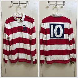 Y2K Vintage Ralph Lauren Rugby Striped Long Sleeve Shirt Size XL