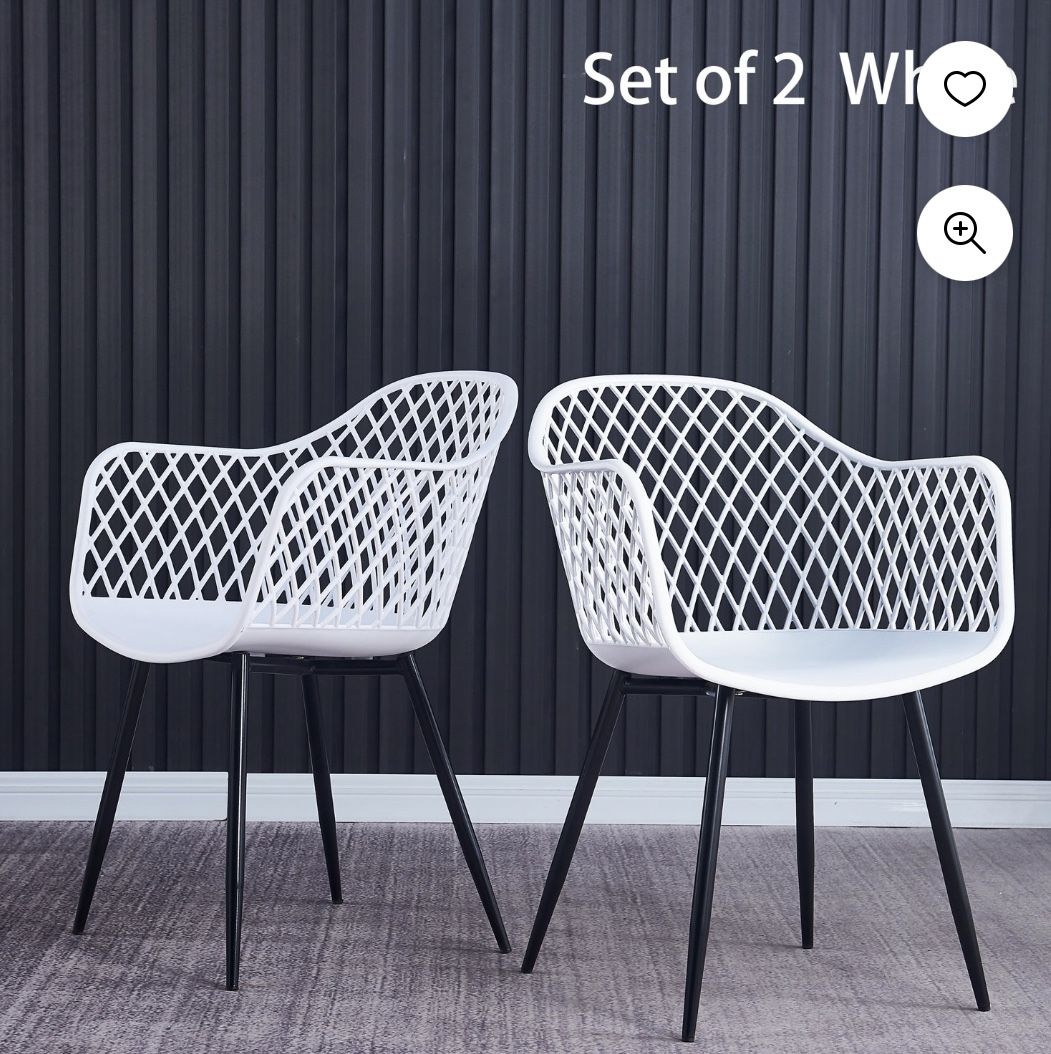 Outdoor Plastic Dining Chairs Set Of 2