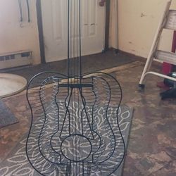 Vintage Guitar-Shaped Metal Wire CD/DVD Storage Rack!