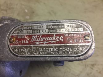 Vintage Milwaukee electric drill also Fairchild electric drill both in working condition. $70.00 obo for both.
