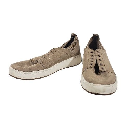 NORDSTROM RACK Tan Beige Lace Up Low Top Casual Suede Sneakers Shoes Size 7.5M