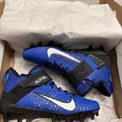 Nike Alpha Menace Pro 2 Mid Football Blue Black Men's Size 7.5
