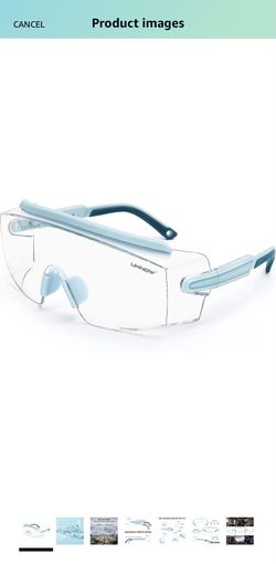 UKNOW Safety Goggles Over Glasses, Safety Glasses Anti Fog Wraparound Eye Protection, Protective Eyewear ANSI Z87.1