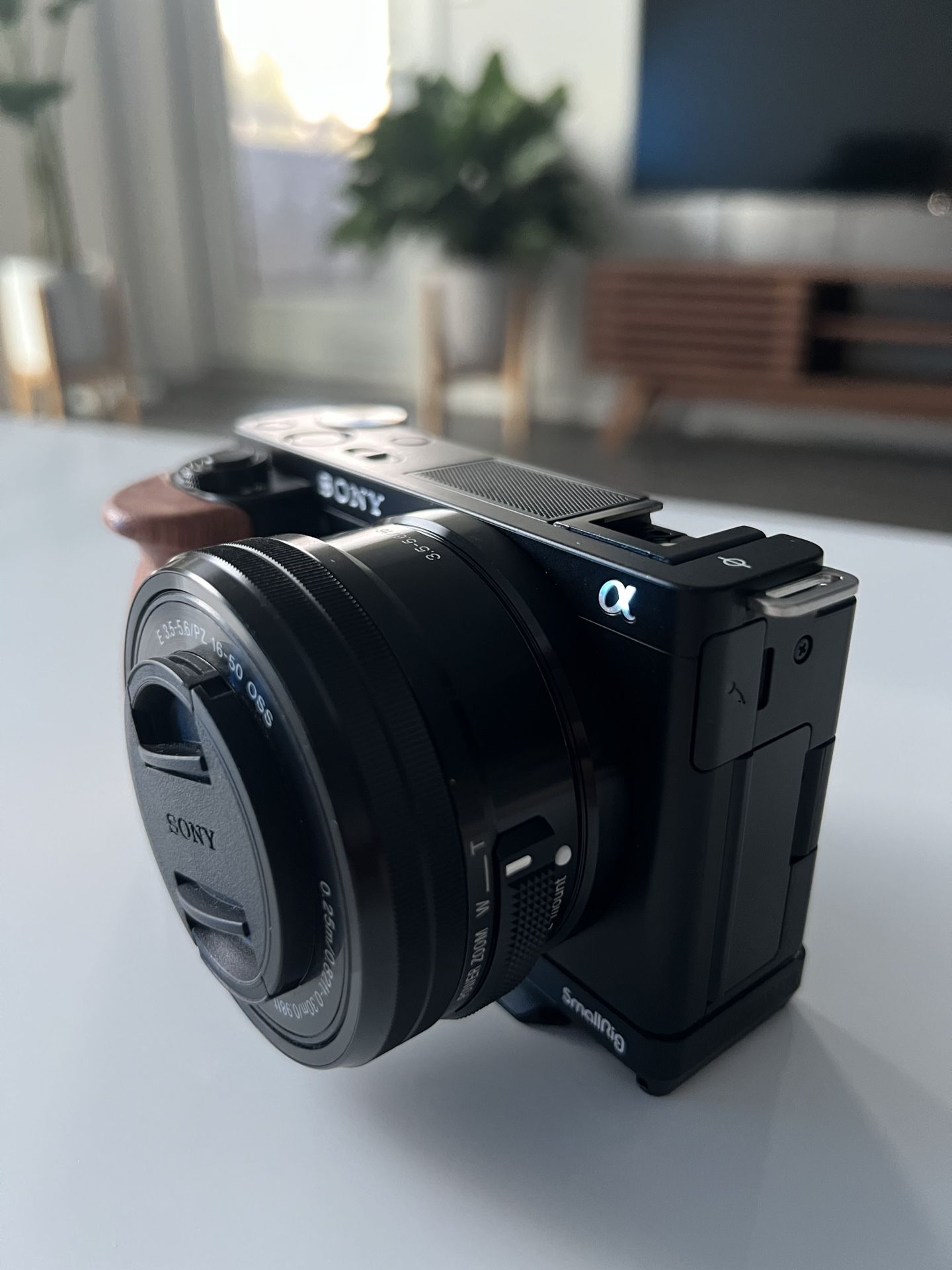 Sony ZV-E10 Camera + 16-55mm Kit Lens + Remote + Wooden Grip + Extra Batteries ($1100 Value)
