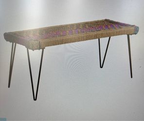 World Market Woven Chindi metal bench