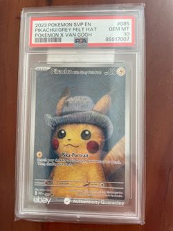 Pokemon Gray felt hat Pikachu PSA10