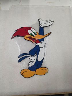 Woody woodpecker cartoon character steel metal sign