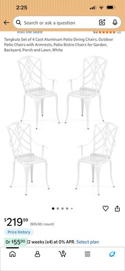 4 Cast aluminum patio dining chairs